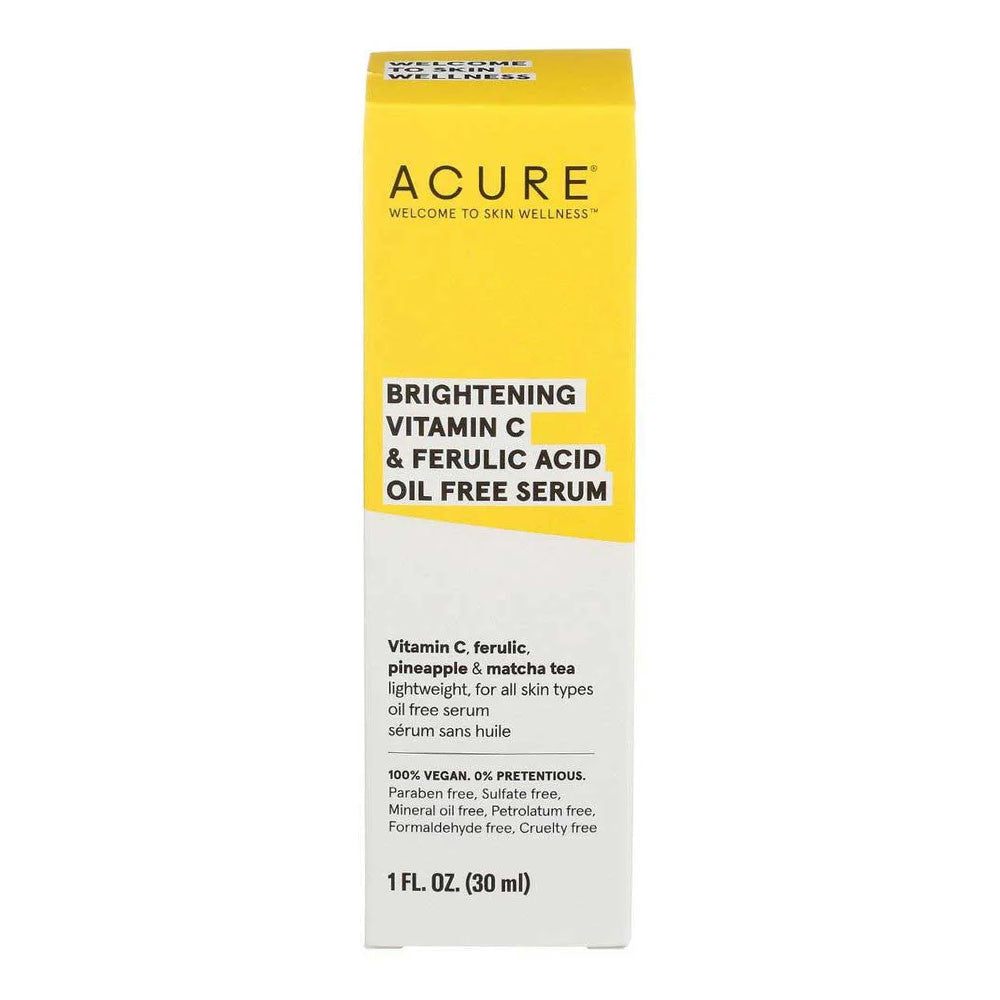 Acure Brightening Vitamin C and Ferulic Acid Oil Free Serum, 1 Oz